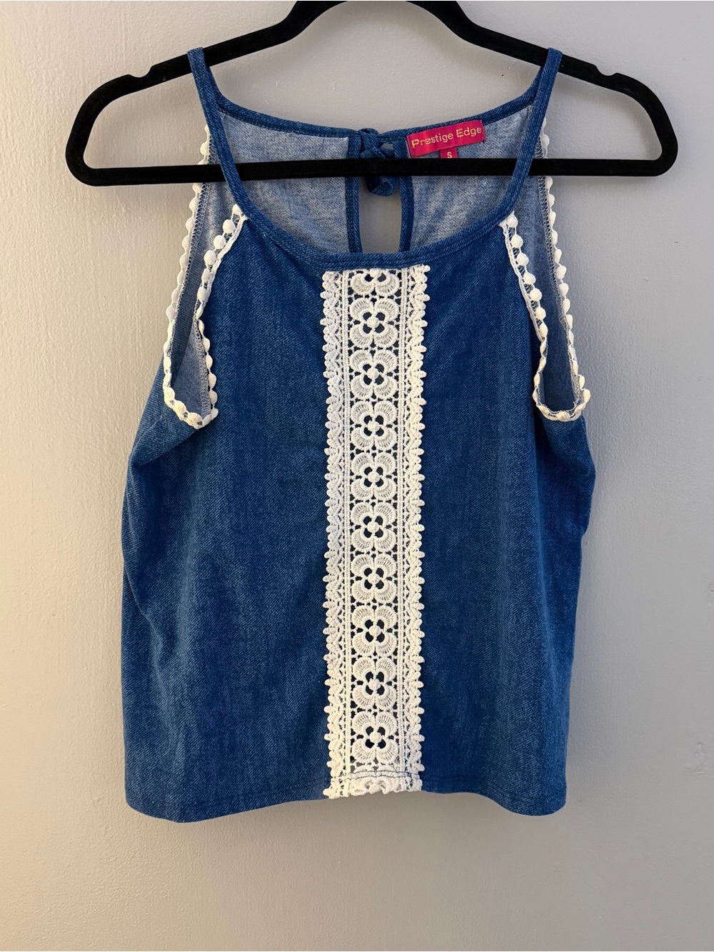 Halter Top Blue with Lace